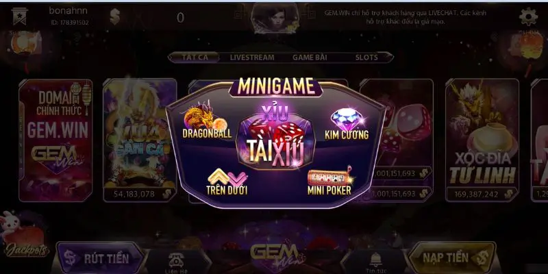 Mini game nhiều lựa chọn thu hút người chơi 